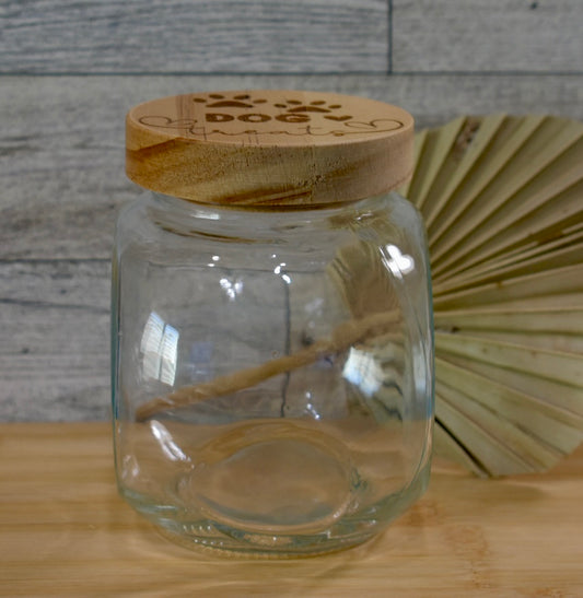 16 oz Glass Storage Jar with Engraved Bamboo Lid