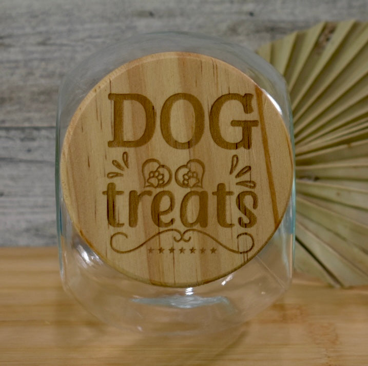 16 oz Glass Storage Jar with Engraved Bamboo Lid