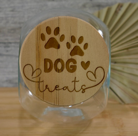 16 oz Glass Storage Jar with Engraved Bamboo Lid